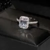 Обручальные кольца Emerald Cut 2ct Lab Diamond Promise Sets Кольца 925 Стерлинговые серебристые ангель