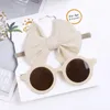 Hair Accessories 2Pcs/Pack Headband With Round Sunglasses Set For Children Baby Vintage Bows Summer Glasses Kids