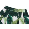 Dresses Sishion White and Green Leaves Printed 50s 60s Cotton Vintage Skirt Ss0012 Women Summer Skirt Skater Jupe Femme