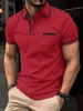 Letnie męskie sprzedaż golfowych sportowych przygoda na zewnątrz Lapel Pocket Button Button Casual Business Polo Shirt Clot 240226