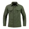 Verde preto carga mangas compridas camisas para homens primavera outono design marca oversize 4xl 5xl roupas militares blusa casual 240306