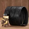 Belts New 3.5CM V Buckle Cowskin Genuine Leather Belt Quality Alloy Automatic Buckle Print Wasitbad Strap Gift Bussiness Male Belt Men L240308