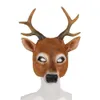 Maski imprezowe Śliczne derze głowa cosplay maska ​​Bożego Narodzenia Reindeer 3D Realistic Halloween kostium Karnival Props 230327 Drop Deli Dhmr3