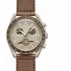 Bioceramiczna planeta Merkury Men Watchs Pełna funkcja Chronograph Watch Mission to Moon 42 mm nylon luksusowy zegarek Limited302y