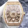 Swiss Watch Franck Muller Watches Automatic Frank V41 Series Mens 18K Rose Gold With Diamond Inlay och Starry Date 41x50mm mekanisk