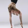 Stage Wear Adult Latin Dance Skirt Women's Leopard Fringed For Girls Cha Rumba Samba Fringe Sexy Practice Clothing