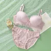 Soutien-gorge Ensembles Mignon Japonais Femmes Dentelle Soutien-gorge Noeud Sous-Vêtements Dos Nu Jeunes Filles Unline Lingerie Floral Doux Confortable Bref