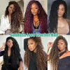 Déesse Faux Locs Crochet Tresses Cheveux avec Extrémité Bouclée 1B Synthétique River Locs Tressage Extensions de Cheveux Tresse Pré-Bouclée pour Femmes 240226