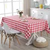 Table Cloth Checkered Pattern Tablecloth Cotton Linen Dining Use Dust-Proof Cover Party Wedding Decor