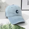 Koreanischer bestickter C-Buchstaben-Baseballhut für Damen, Denim, lässig, vielseitig, Entenzungenhut, gebogener Paar-Shopping-Sonnenschutzhut