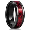 Band Rings 8Mm Men Stainless Steel Celtic Dragon Ring Inlay Purple Carbon Fiber Wedding Jewelry Drop Delivery Dhgarden Ots7I Dhd7M