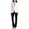 Mulheres Calças de Duas Peças Mulheres Calças de Duas Peças Mulheres Terno Um Botão Slim 2 Peças Set Fit Business Custom Made Office Lady Jacket Wi Dhgla