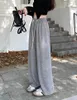 Damenhosen Winter Herbst Frauen Hohe elastische Taille Lose Breiter Saum Weiche Strickhose Für Mädchen