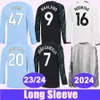 23 24 Walker Jerseys de football pour hommes à manches longues Ruben Bernardo Phillips Stones Ake Kovacic Grealish Home Away 3ème 2024 Éditions spéciales Chemises de football