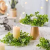 Decorative Flowers Candlestick Wreath Simulation Mini Eucalyptus Candle Farmhouse Wedding Table Party