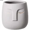 Vaso de cerâmica nórdico figura abstrata cabeça vaso de flores vaso planta decoração de mesa arte retrato vaso porcelana decoração para casa 240229