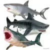 Aktionsspielfiguren Meereslebensmodell Großer Weißer Hai Helicoprion Megalodon Actionfigur Aquarium Ozean Meerestiere PVC Bildung Kinderspielzeug