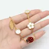 Pulseira V Nova pulseira joaninha de 7 estrelas para meninas com alto senso de luxo;pequeno grupo com luxo leve;pulseira dupla face com cinco flores;pulseira fritillaria