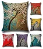 Cushion Cover Vintage Flower Pillow Case Mural Yellow Red Tree Wintersweet Cherry Blossom Home Decorative Throw Pillow Cover3136023