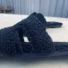 Chinelos originais versão de pelúcia chinelos altos para mulheres agasalhos 2024 outono e inverno nova família elegante de fundo plano sapatos de algodão versáteisZK60
