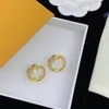 Luxe géométrique simple cercle cristal lettres oreille goujon or rose argent plaqué boucles d'oreilles célèbre designer mode femmes fête de mariage bijoux cadeau avec boîte