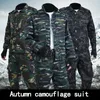 Outdoor Camouflage Overalls Spring And Autumn Training Suits Wearresistant Auto Repair Labor Insurance 240304