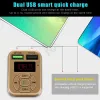 A9 Bluetooth Car Charger -sändare med dubbla USB -adapter Handfri Mp3 Player Support TF -kort för iPhone Samsung Universal ZZ