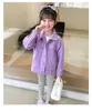 Jackets 2024 Girls Kids Denim Coats Pink Purple Cotton Tops Spring Autumn Casual Overcoats Children Clothes