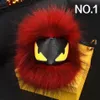 Fashion luxury designer cute lovely little moster hand made real fur leather handbag charms car keychains241A