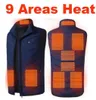 Outdoor TShirts 9 Areas Heated Vest Men Electric USB Waistcoat Woman Coat Feather Thermal Jacket Heating Gilet7087243