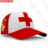 Ballkappen Tonga Jugend DIY Kostenlose maßgeschneiderte Name Nummer Ton Hut Nation Flagge zum Königreich Land College Print PO Text Logo Baseball Cap