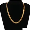 Catene Catene Cuba Fibbia con rubinetto in oro 18 carati Acciaio inossidabile Titanio Densità 8 mm/10 mm/12 mm/14 mm/16 mm Miami Cuban Link Mens Drop Delivery Dhoi9