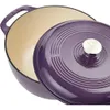 6 Qt Enameled Cast Iron Dutch Oven with Lid Dual Handle Purple Round 240304