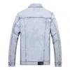 Light Luxury Men's Classic Style Trendy Coathard Wash Light Blue Jacketsslim-Fit Street Fashion Sexy Denim Jacket; 240301