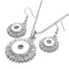 Earrings & Necklace Noosa Crystal Snap Button Jewelry Set Mini 18Mm Necklace 12Mm Earrings For Women Bohemia Gift Drop Delivery Jewel Dhpv8