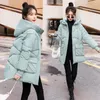 Trenchs de femmes manteaux coton à capuche Parkas femmes automne hiver épais poches lâches vestes fermeture éclair manteau matelassé chaud 2024 vêtements d'extérieur blanc coréen