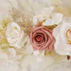 装飾的な花装飾のための人工バラの花の盗みガーランドウェルカムサインアーチェスコーナー小道具葉の花の窓ディスプレイ