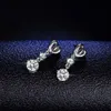 925 Sterling Silver Moissanite Chic Flower Studs Clover Earrings Rhodium Plated Jewelry for Women One Carat Wedding