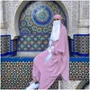 Ethnische Kleidung Ramadan Eid Muslim Abayas für Frauen 2 Stück Gebetskleidungsstück Jilbab mit Hosen Abaya Set islamische Kleidung Lange Khimar S Dhu3N