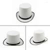 Berets White Top Hat Magicien Bowler Halloween Stage Performances Y1UA