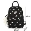 Sacs d'école Lady imperméable lettre impression fille Nylon livre sac mode femme mignon ordinateur portable collège sac à dos voyage femmes loisirs