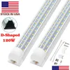 Tubos LED em forma de V 2Ft 4Ft 6Ft 8Ft Cooler Door Led Tubes T8 Tubo de LEDs integrado 120W em forma de D Triple Row Lights Fixture Stock nos EUA Dhvci