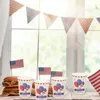 Disposable Cups Straws 48 Pcs American Flag Paper Cup Patriotic Flatware Independence Day Tableware