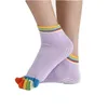 Blossomora chaussettes antidérapantes pour femmes danse Pilates chaussettes de sport en coton sain à cinq orteils chaussettes de Yoga colorées pour femmes 240220