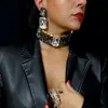 Stonefans – ensemble collier ras du cou surdimensionné pour femmes, boucles d'oreilles indiennes, Costume, accessoires de mariée, décoration de bijoux, 240305