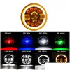 Motorradbeleuchtung Neue 1 Stück 7-Zoll-LED-Scheinwerfer RGB Hi/Lo H4-Licht Halo-Ring-Winkelaugen-Lampe für Samurai Offroad Drl-Scheinwerfer O3W0 Dro Dhpkt