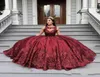 Tanie Burgundowe Dziewczęta suknie konkursowe klejnotowe cekiny szyi koronkowe koralikowe suknię balową satynową sukienki kwiatowe dziewczyny
