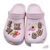 Pièces de chaussures Accessoires Or Alphabet Charms PVC Plage Jardin Fleur Bricolage Shoecharms Boucle En Caoutchouc Souple Clog Bracelet Décoration Dr Dhn7I