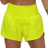 Aktywne spodnie Lu-18 Szybkie sporty sporty Hotty Hot Shorts Women Casual Fitness Fake dwuczęściowy lekki odporność na jogę legginsy biegające rowerzystki 240308