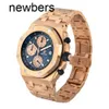 Hommes audempigut APS Factory Watch Swiss Mouvement Royal Oak Offshore Watch 42 mm bleu cadran non marqué Rose Gold5l7z